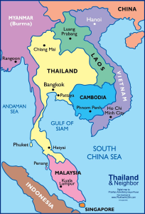 Location of Thailand on the map